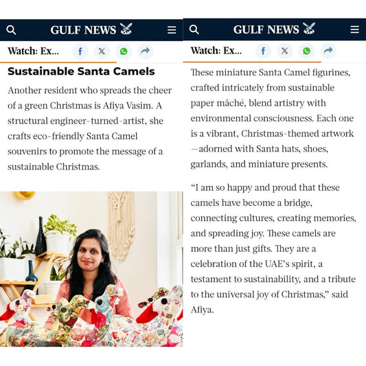 Sustaianable Santa Camels | Featured by Gulf News