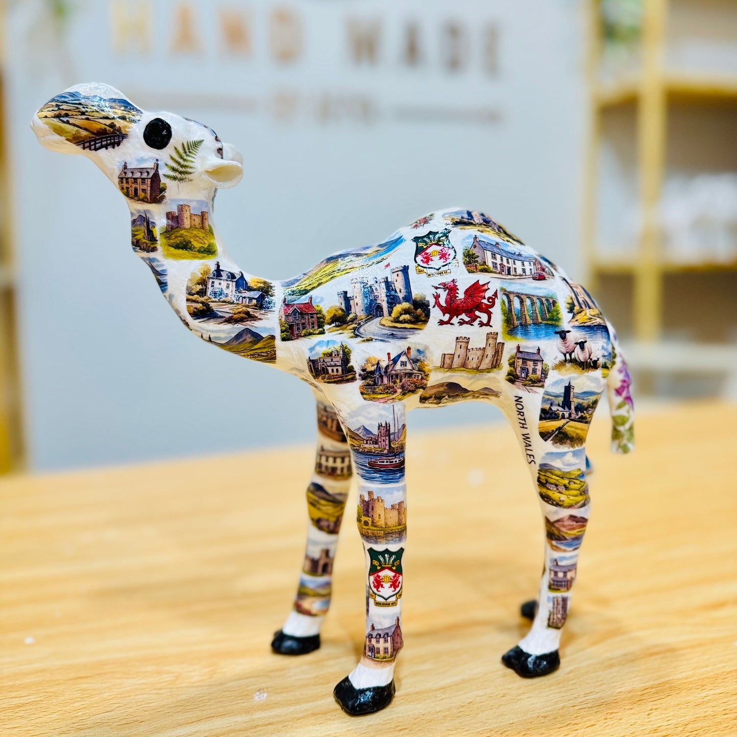 Handmade Wales Theme Camel – Welsh Souvenir Gift from Dubai