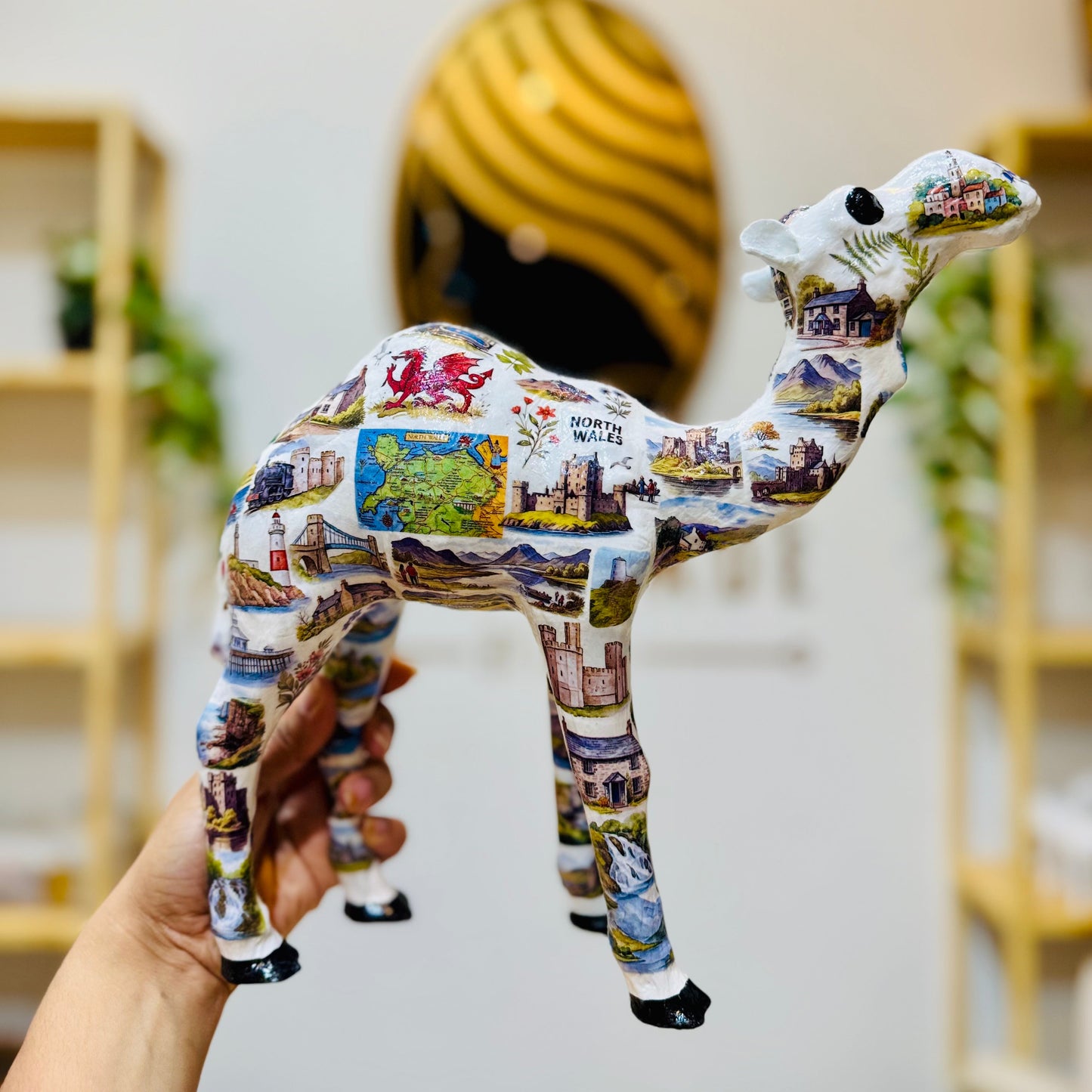 Handmade Wales Theme Camel – Welsh Souvenir Gift from Dubai