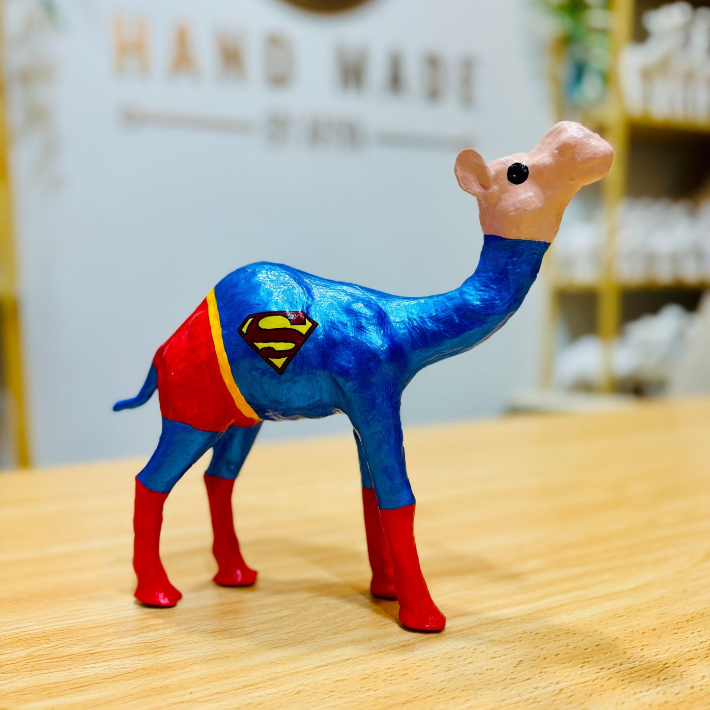 Hand-painted Superman Superhero Camel - Iconic Souvenir & Gift