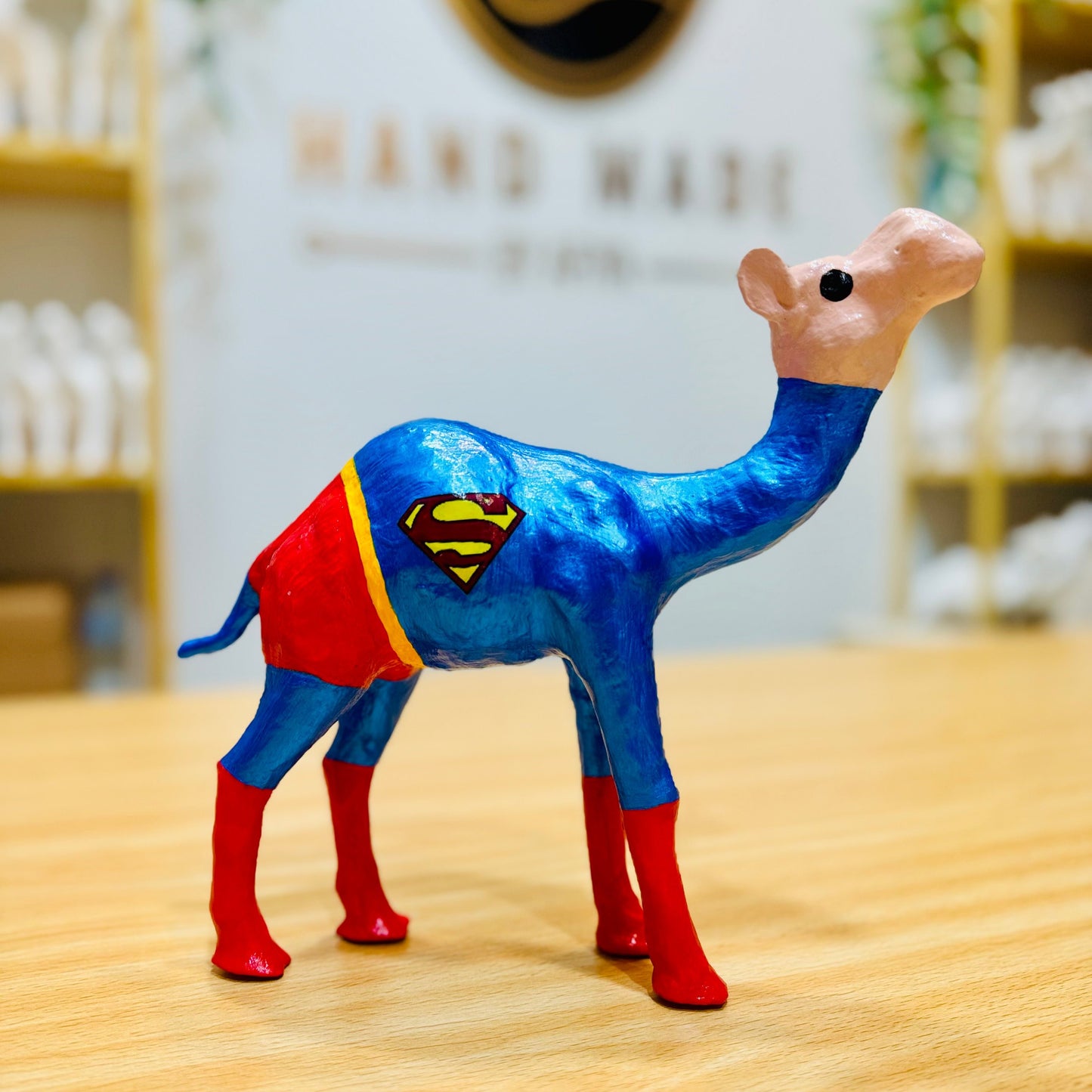 Hand-painted Superman Superhero Camel - Iconic Souvenir & Gift