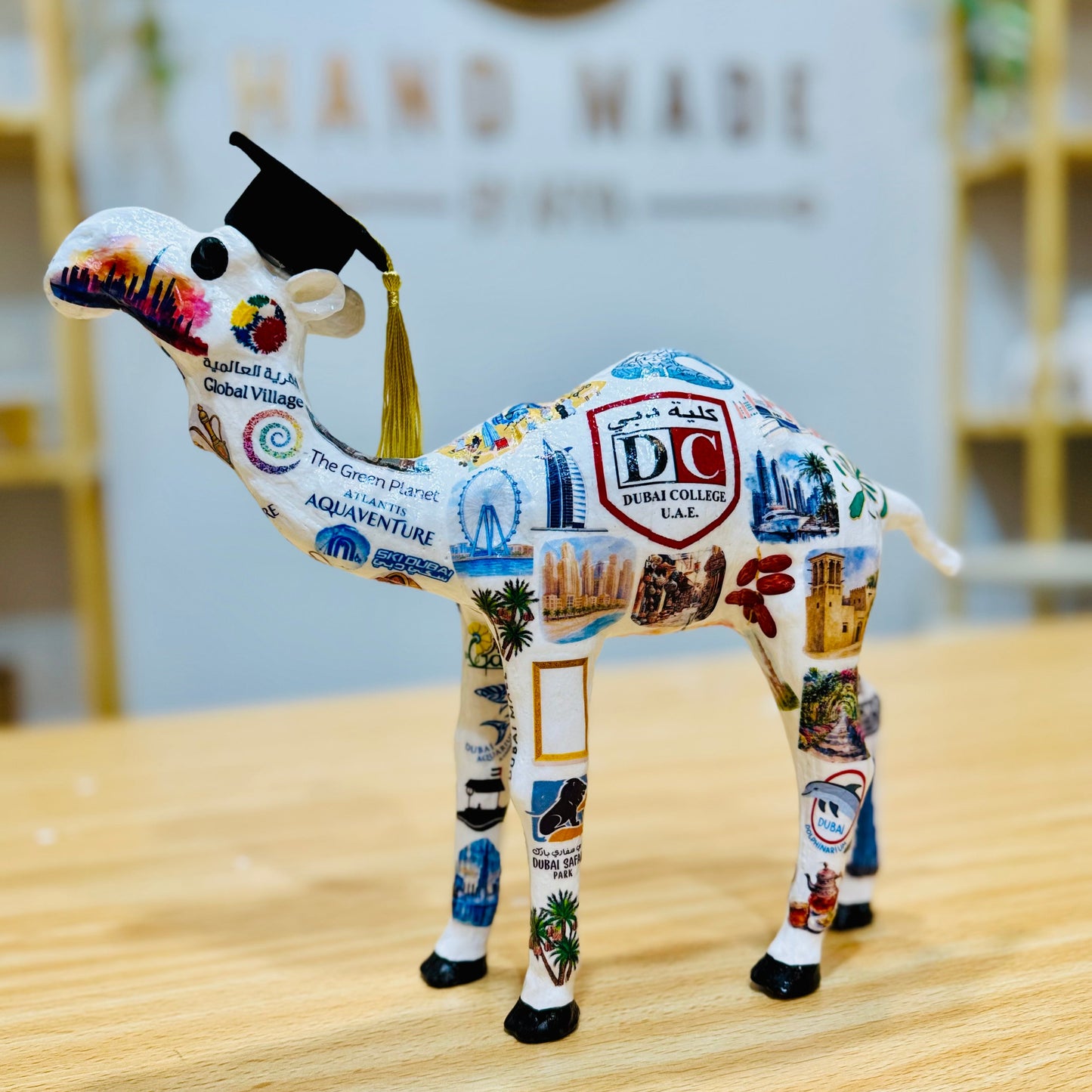 Handmade Graduation Camel – Personalized with Graduation Hat, University & School #3
