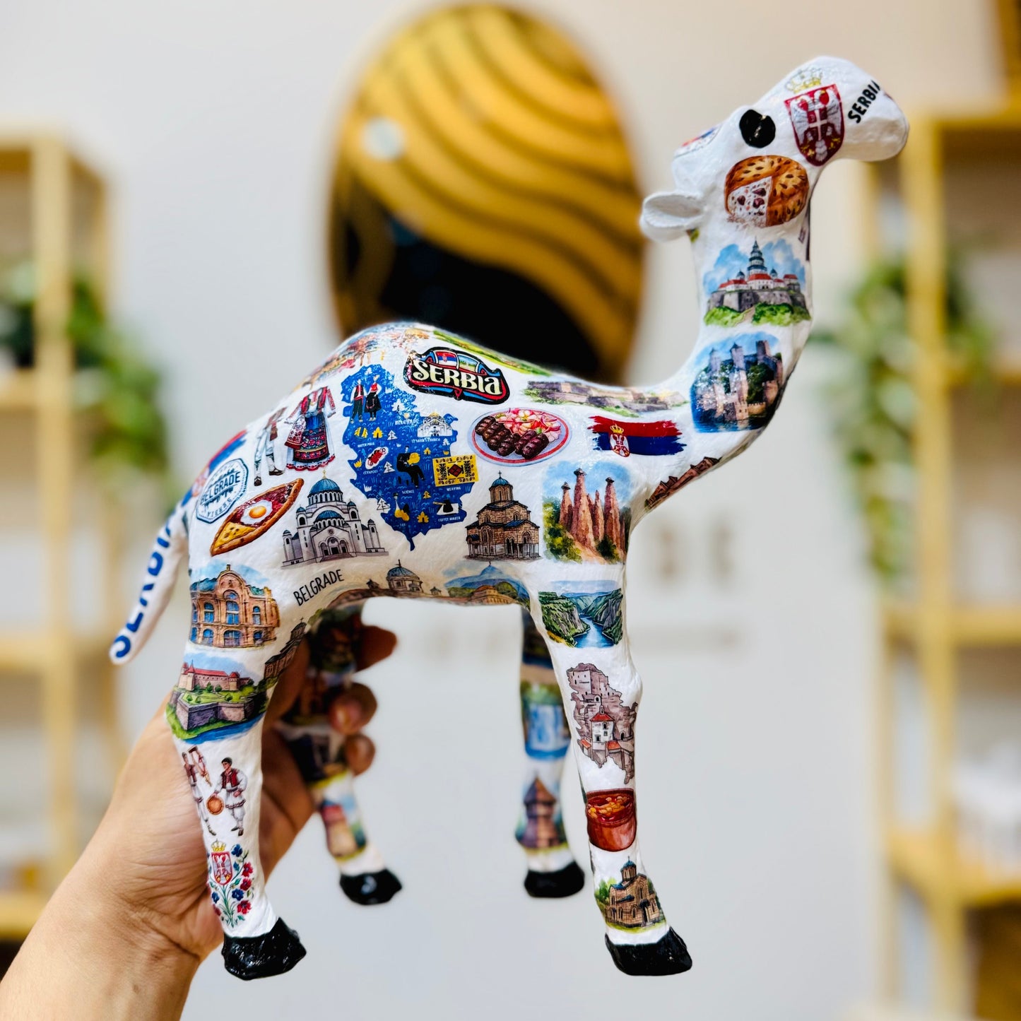 Handmade Serbia Theme Camel – Serbian Flag Souvenir Gift