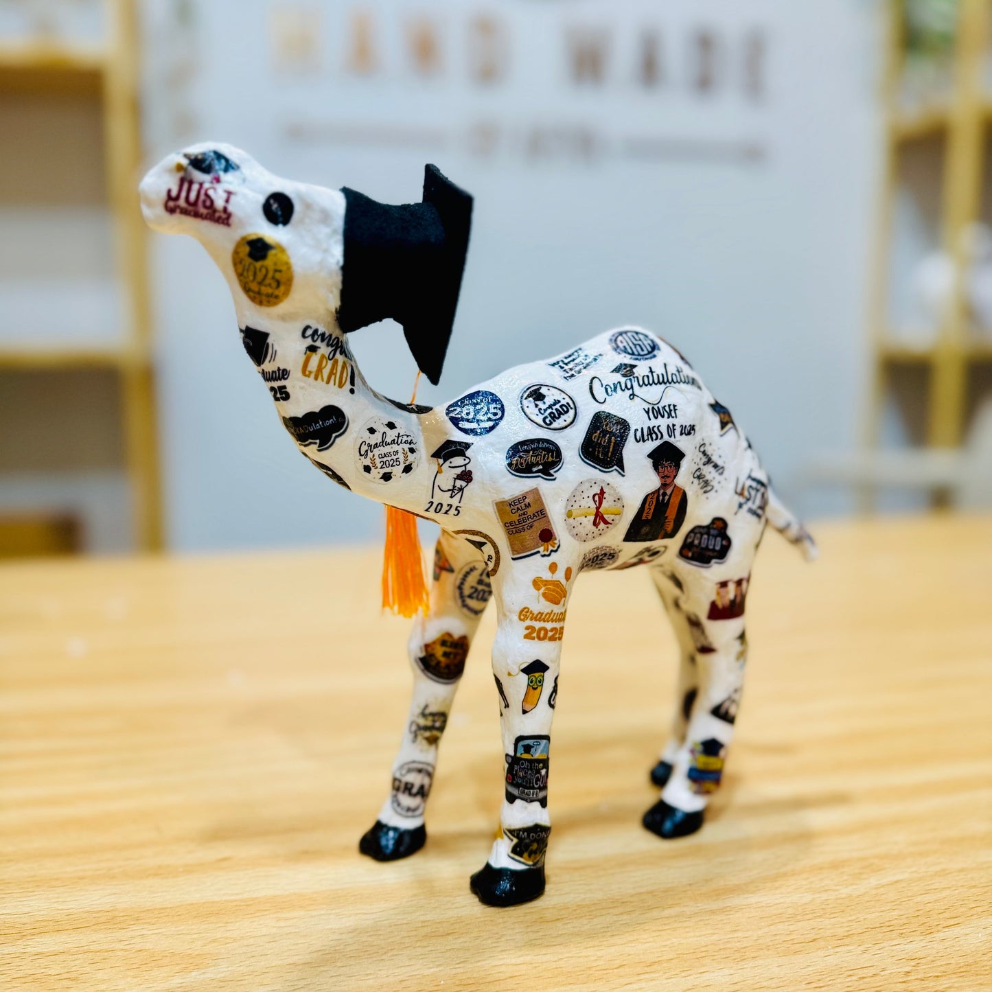 Handmade Graduation Camel – Personalized with Graduation Hat, University & School #8