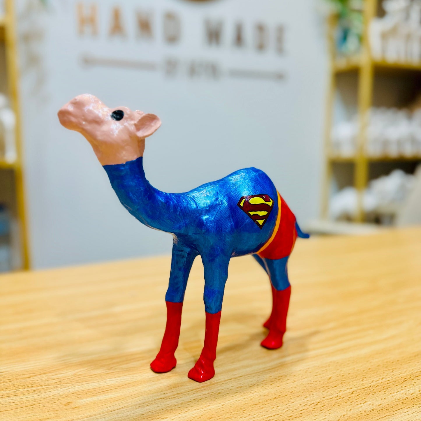 Hand-painted Superman Superhero Camel - Iconic Souvenir & Gift