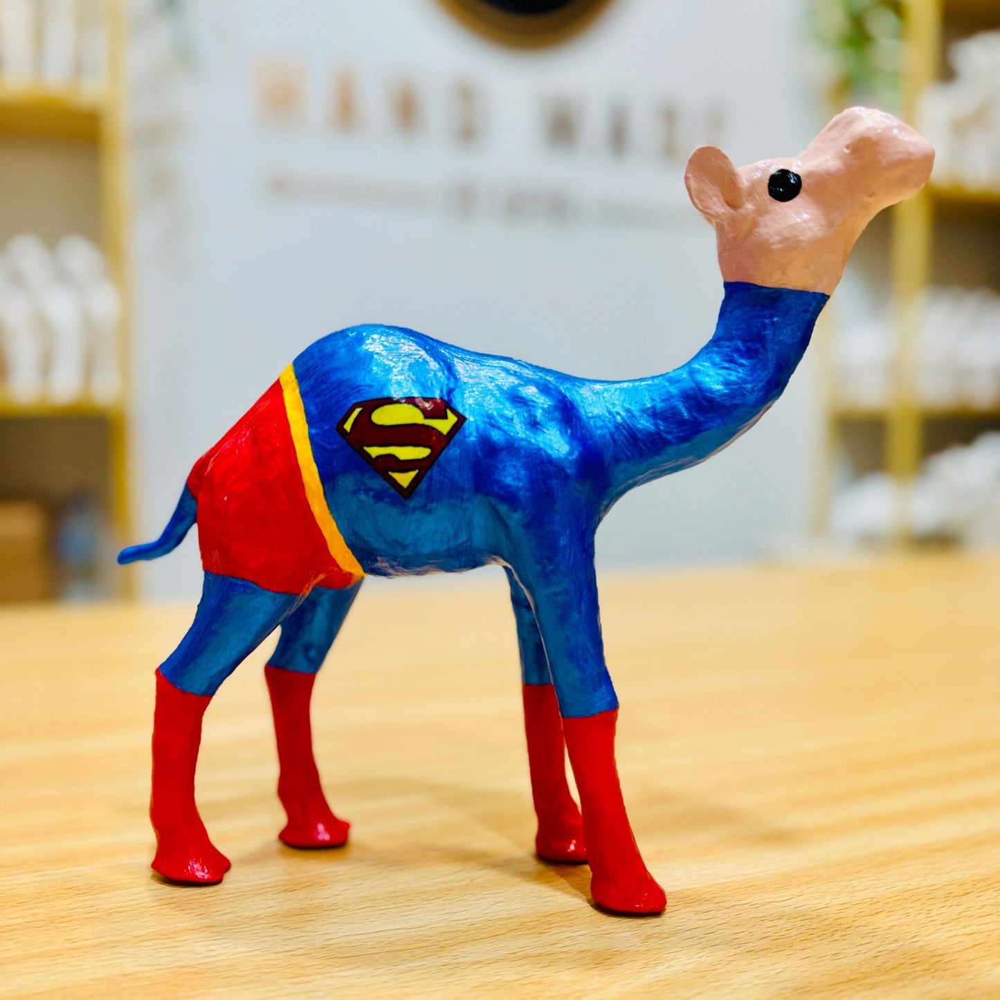 Hand-painted Superman Superhero Camel - Iconic Souvenir & Gift