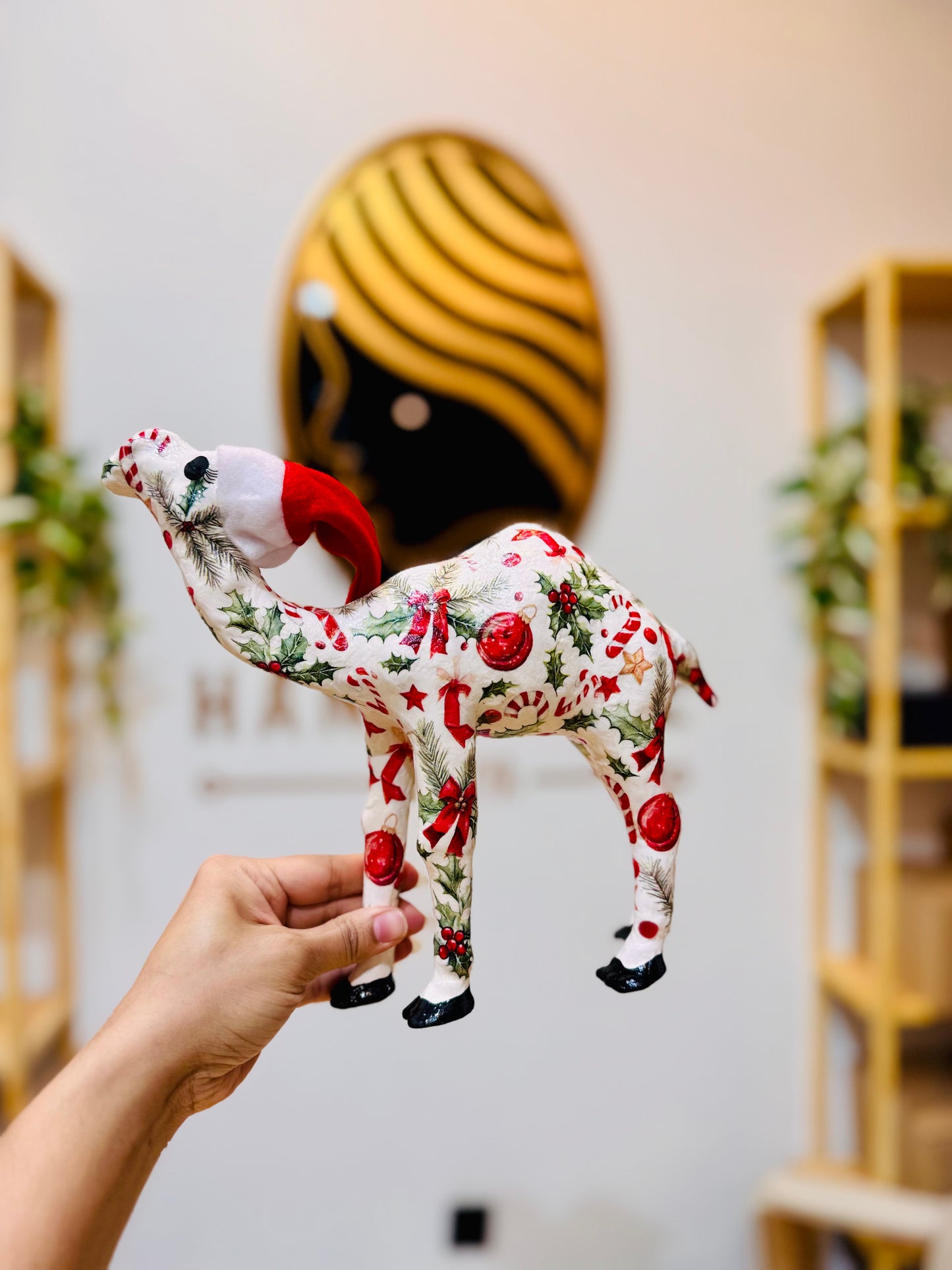 Handmade Christmas camel- festive mood