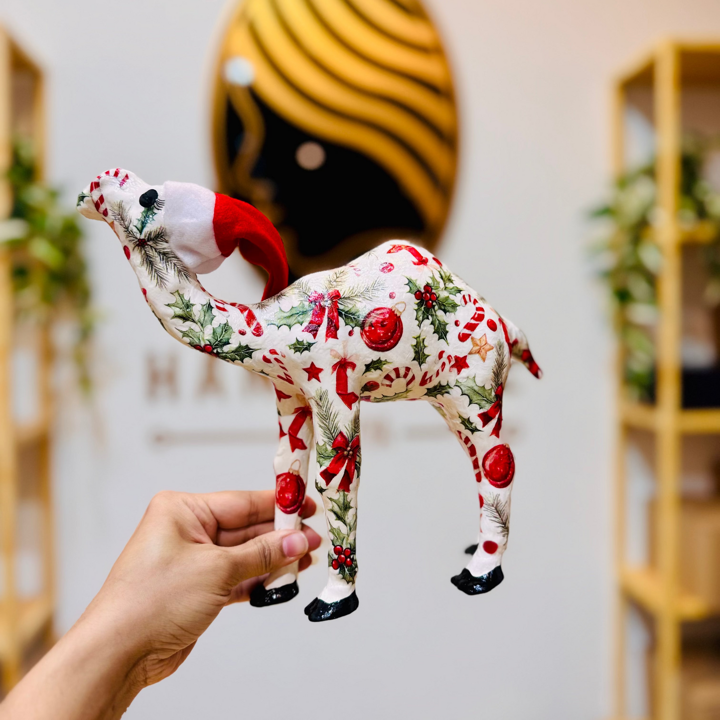 Handmade Christmas camel- festive mood