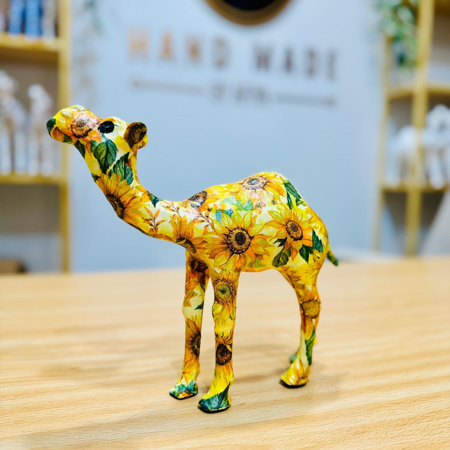 Handmade Camel with Sunflowers Design - Unique Souvenir & Gift