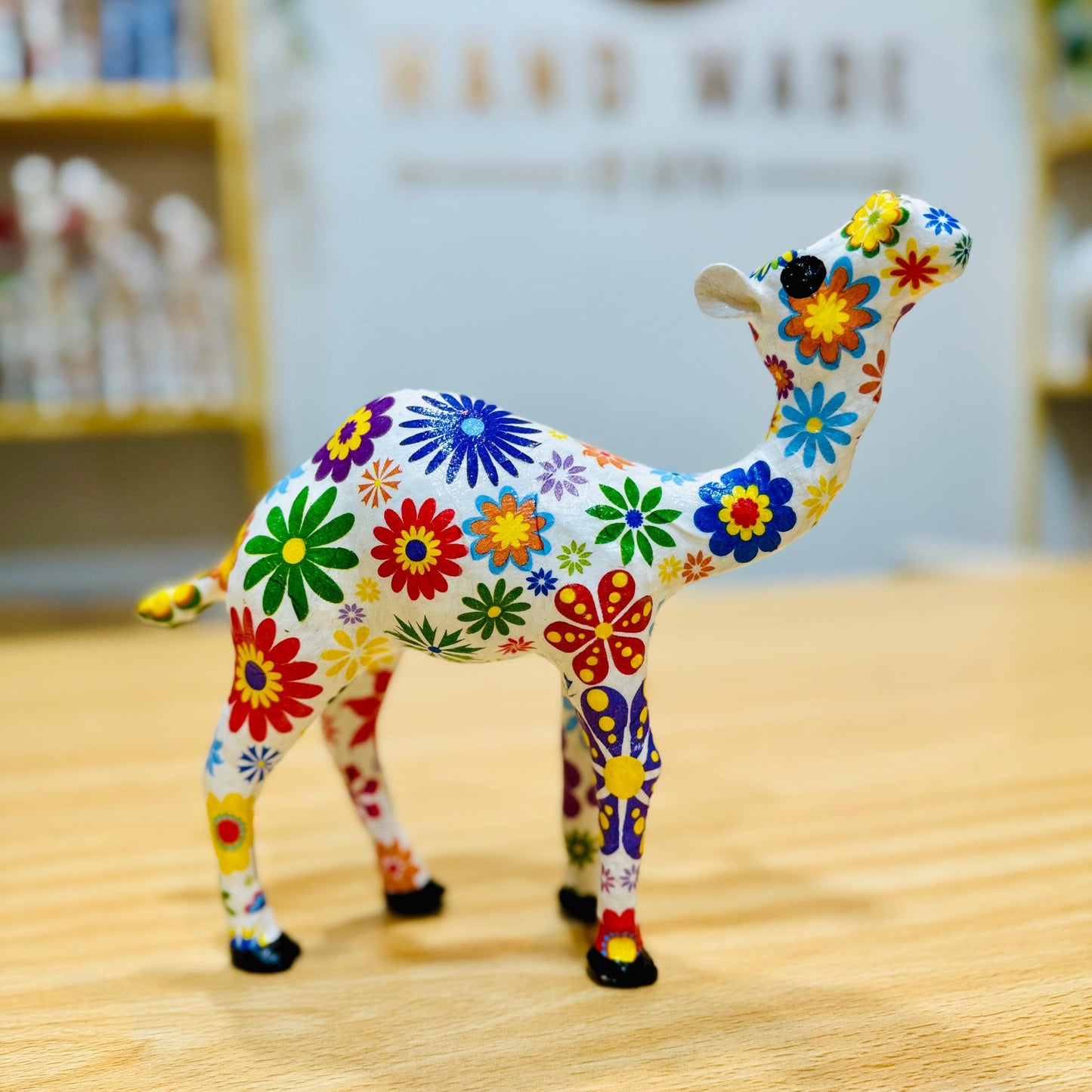 Handmade Camel with Floral Design - Unique Decoration & Gift