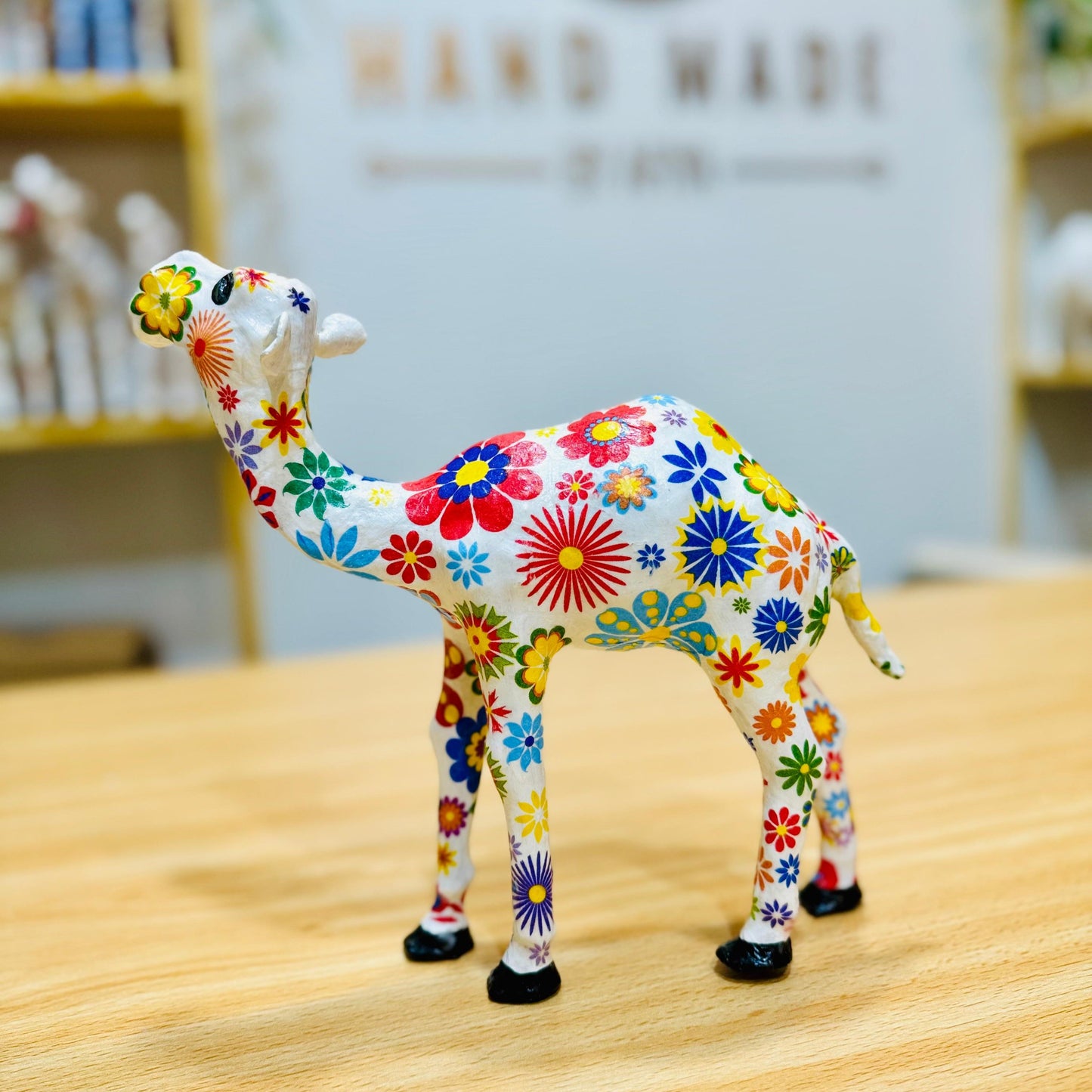 Handmade Camel with Floral Design - Unique Decoration & Gift