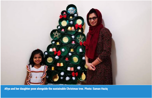 Sharjah entrepreneur makes Christmas tree with recycled waste