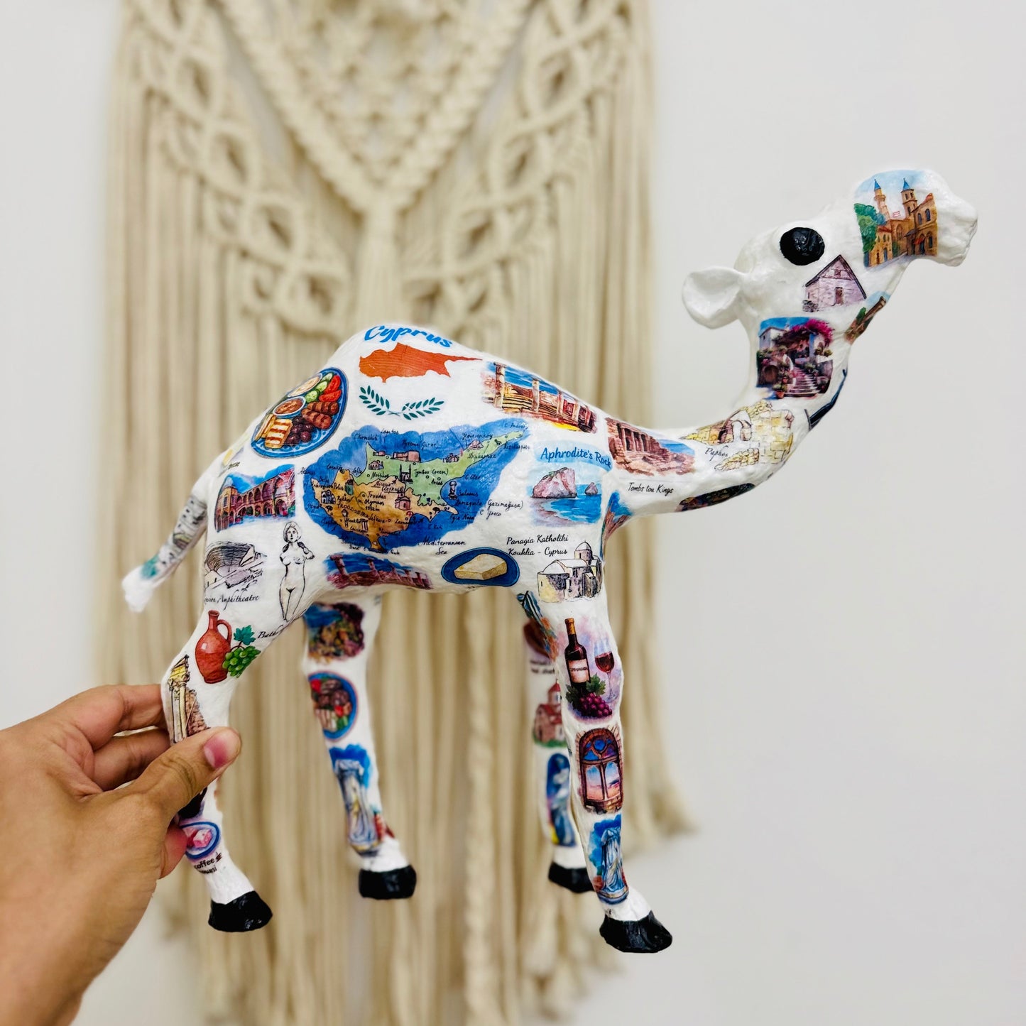 Handcrafted Cyprus Travel Souvenir Camel | Personalized Cyprus Landmark Gift