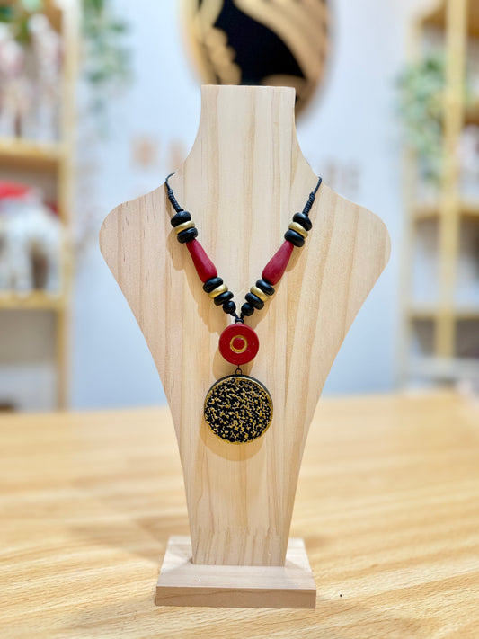 Hand painted clay Pendant Ornament #12 Antique Finish