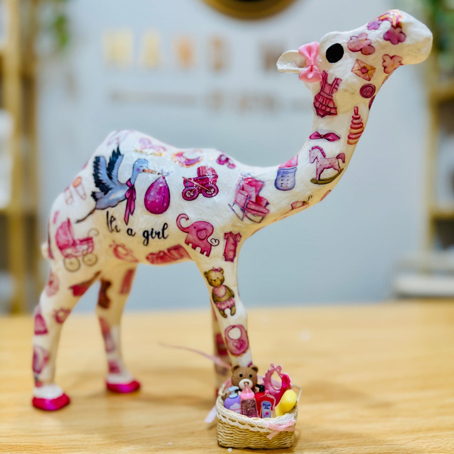 Handcrafted Baby Shower Camel | Personalized Baby Boy & Baby Girl Keepsake Gift
