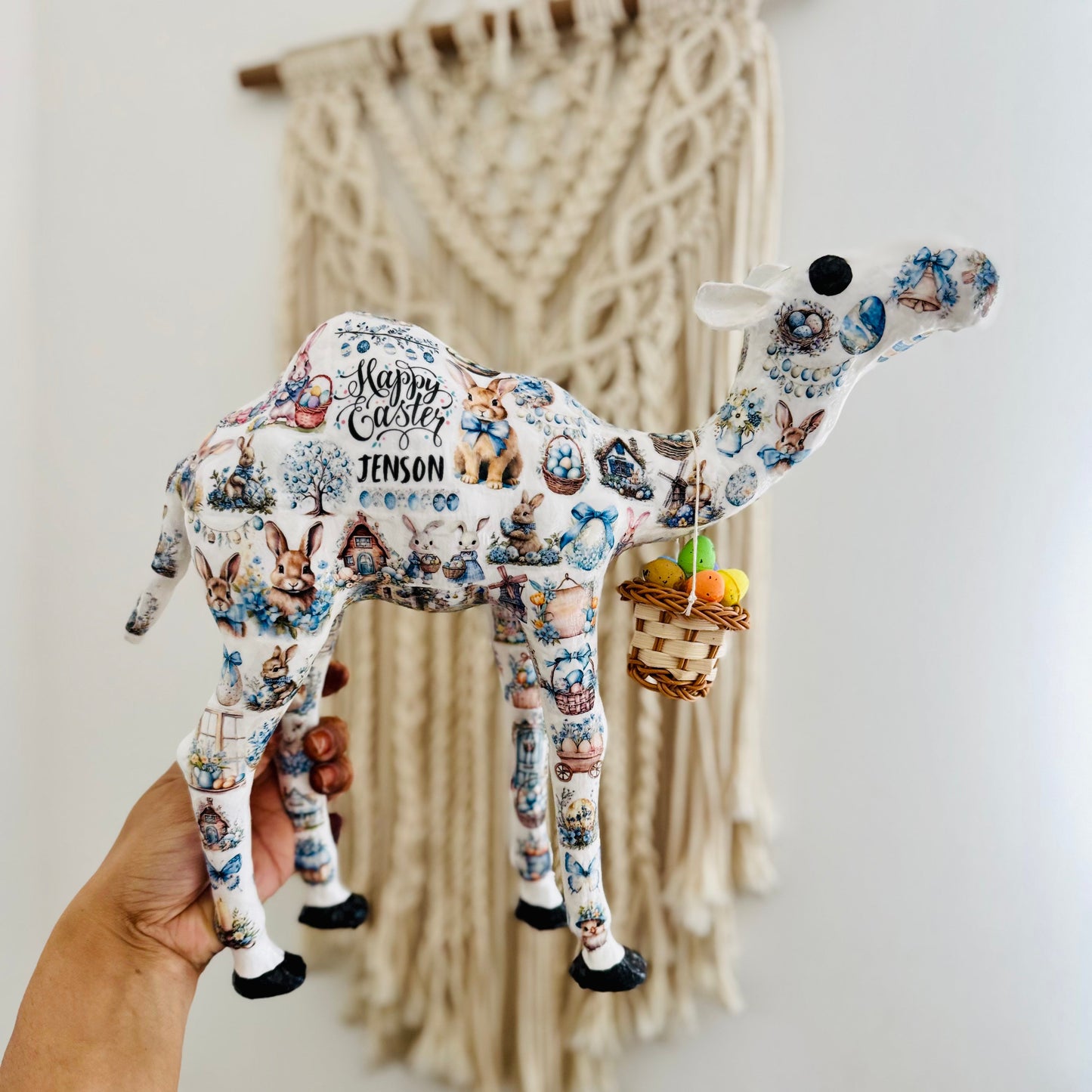 Handcrafted Easter Camel | Easter Egg Basket Camel Decoration & Personalized Easter Gift