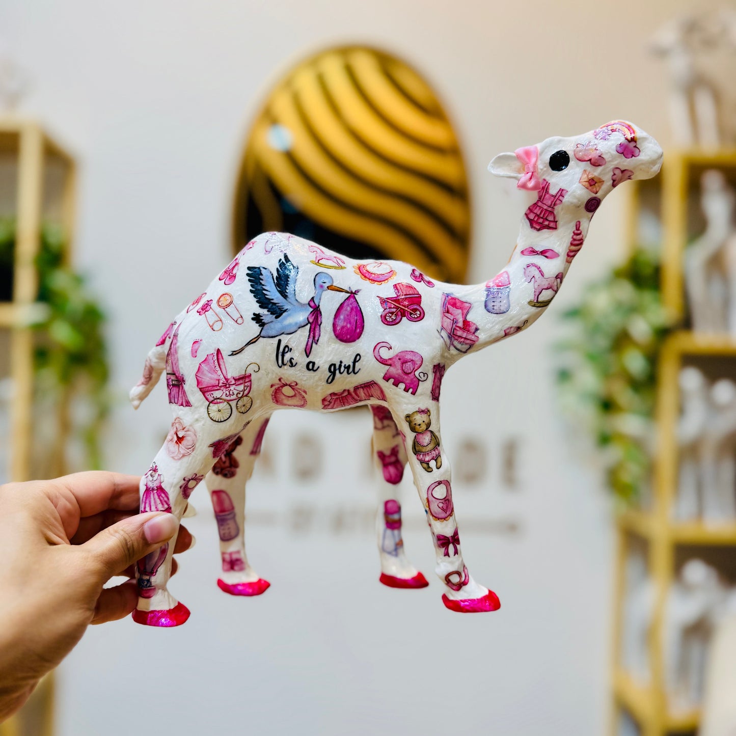 Handcrafted Baby Shower Camel | Personalized Baby Boy & Baby Girl Keepsake Gift