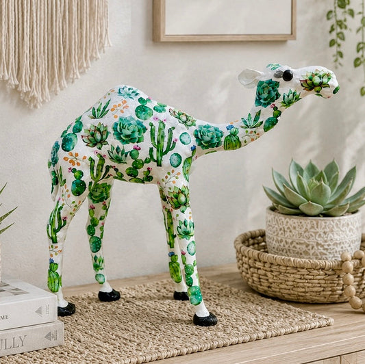 Handcrafted Succulent & Cactus Camel | Botanical Home Décor & Personalized Plant Lover Gift