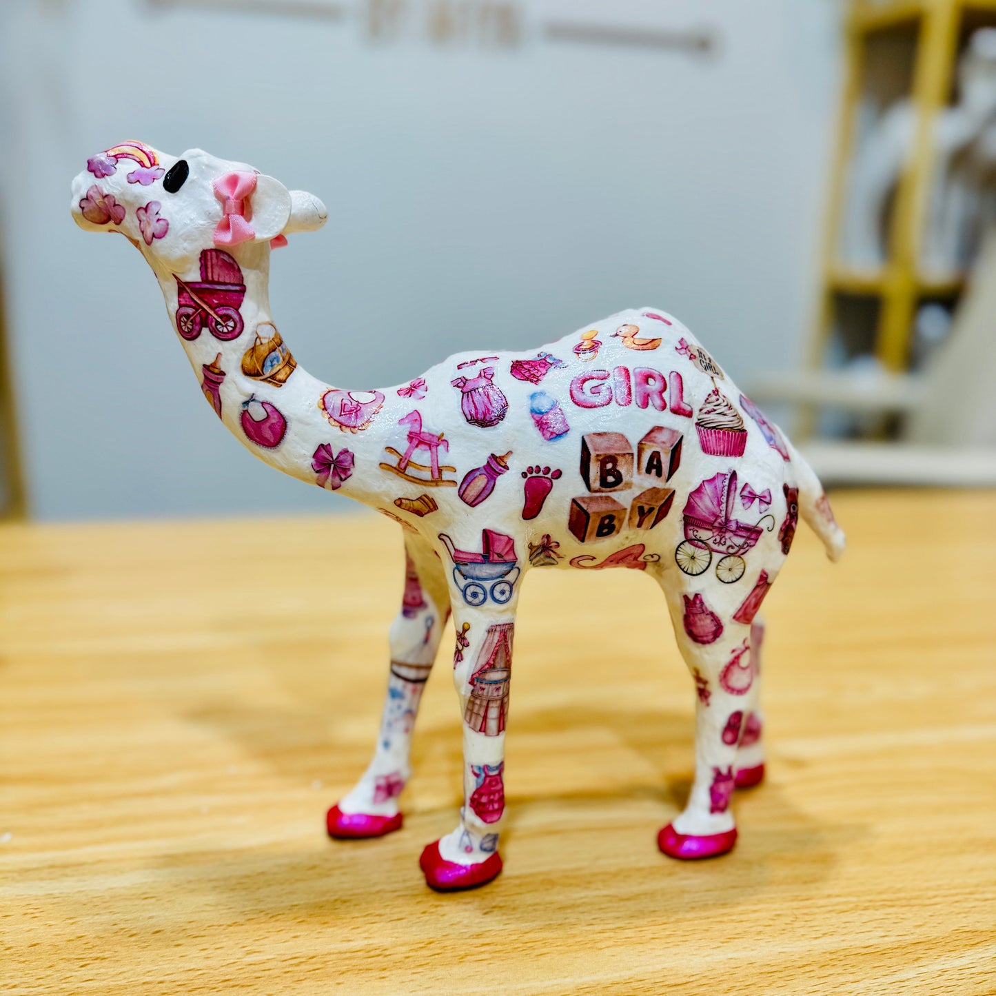 Handcrafted Baby Shower Camel | Personalized Baby Boy & Baby Girl Keepsake Gift