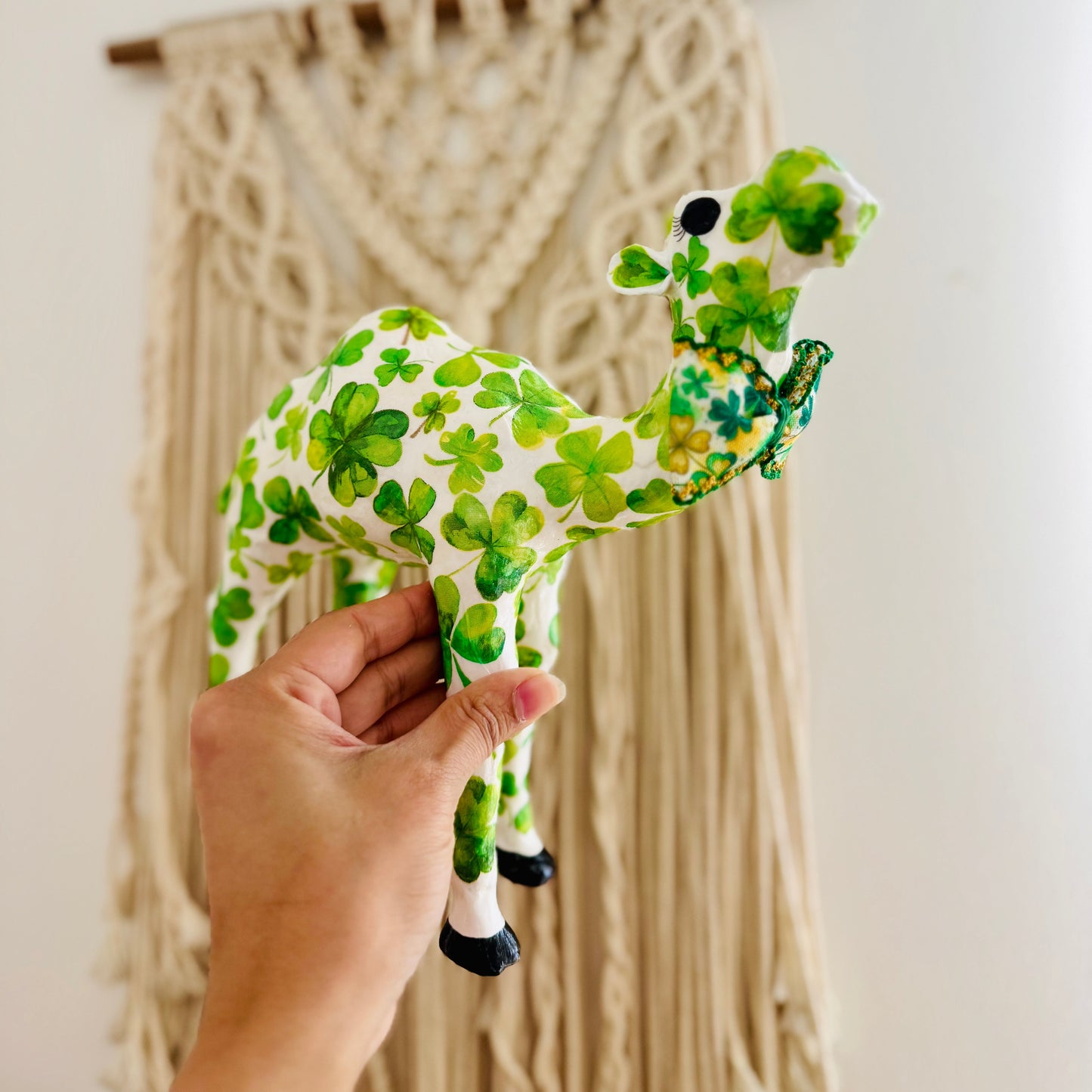 Handcrafted St. Patrick's Day Camel | Lucky Shamrock Camel Decoration & Irish Gift