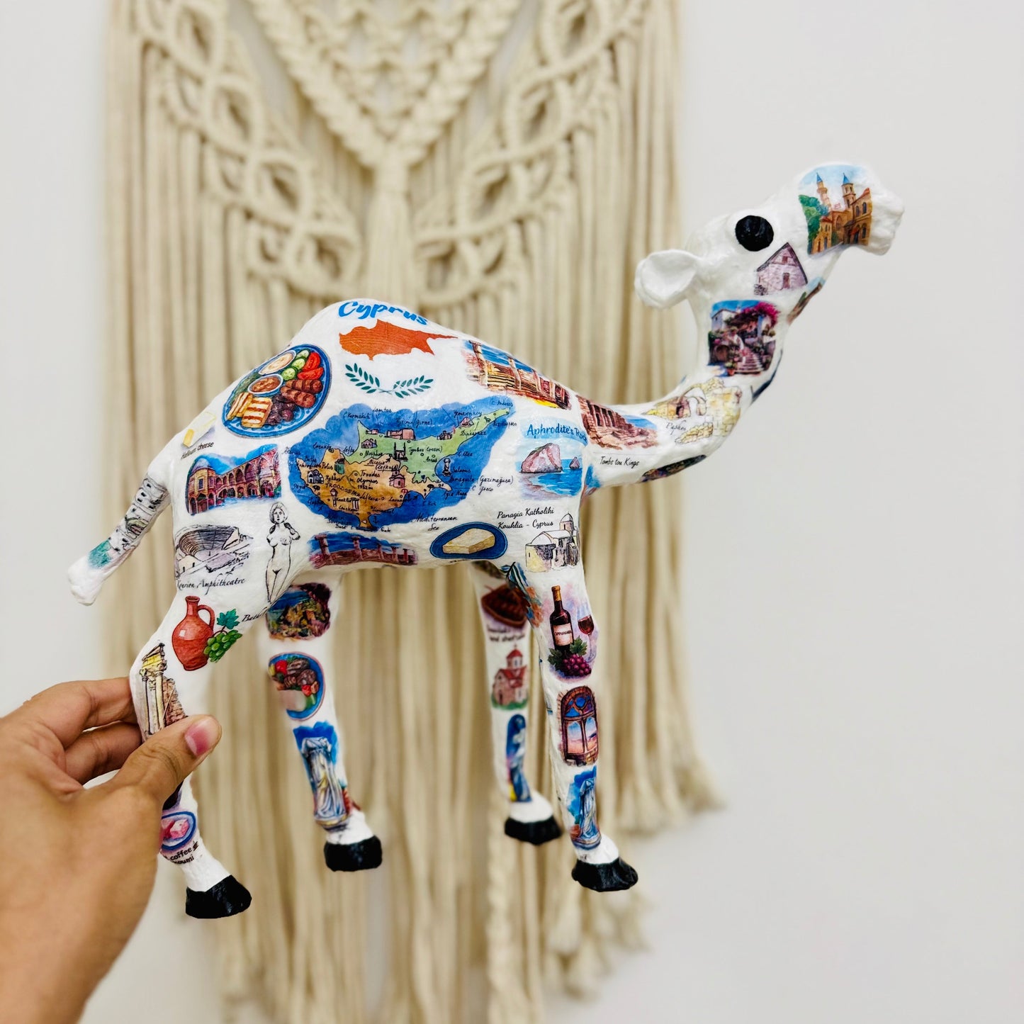 Handcrafted Cyprus Travel Souvenir Camel | Personalized Cyprus Landmark Gift