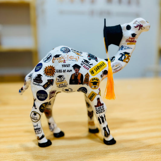 Handmade Graduation Camel – Personalized with Graduation Hat, University & School #8
