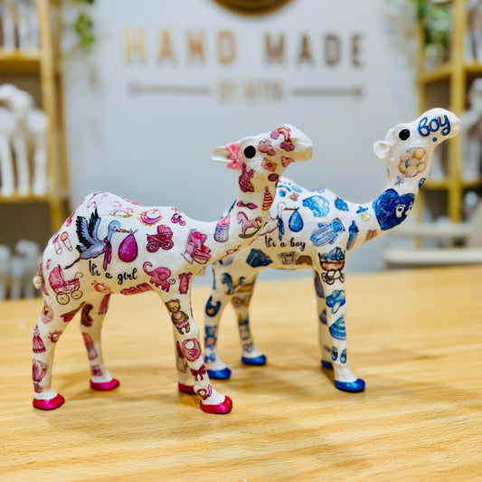 Handcrafted Baby Shower Camel | Personalized Baby Boy & Baby Girl Keepsake Gift