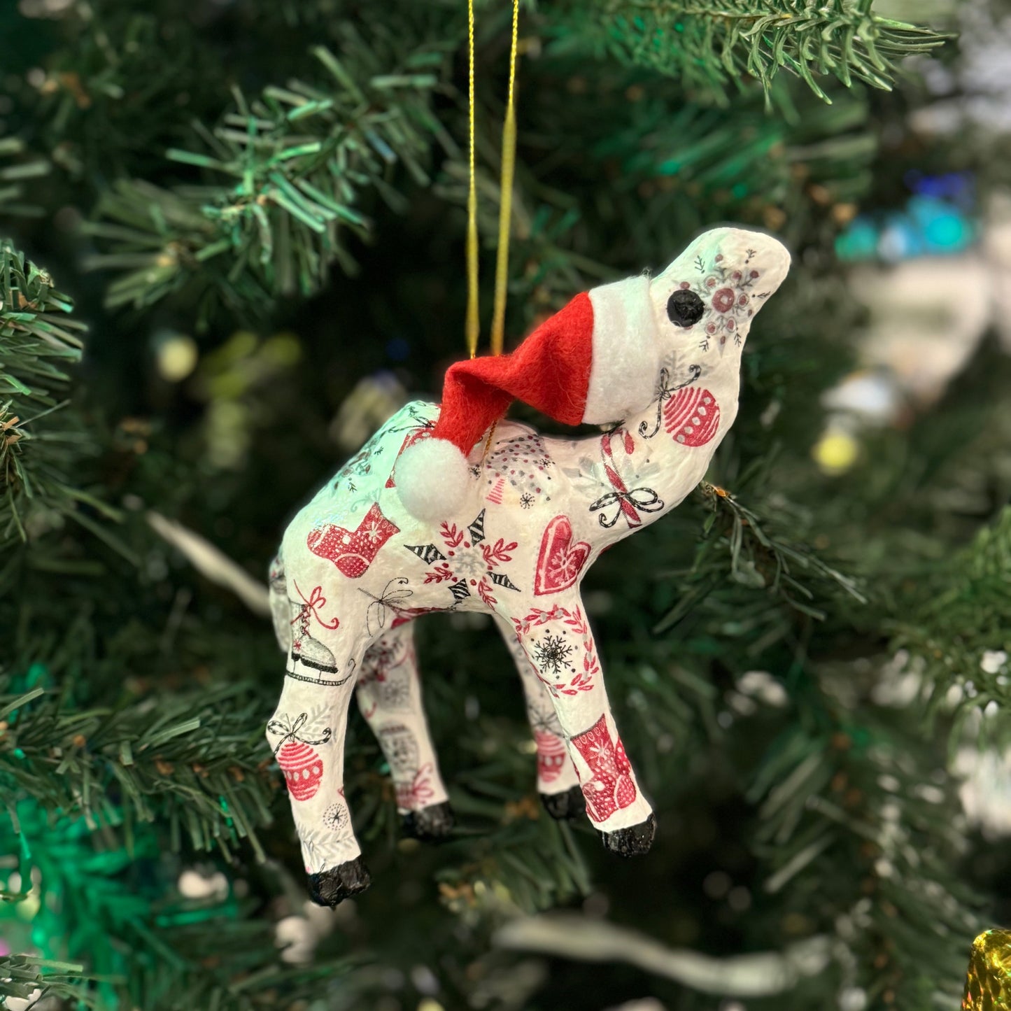 Handcrafted Christmas Santa Camel Ornament with Festive Tradition - Unique Souvenir & Gift