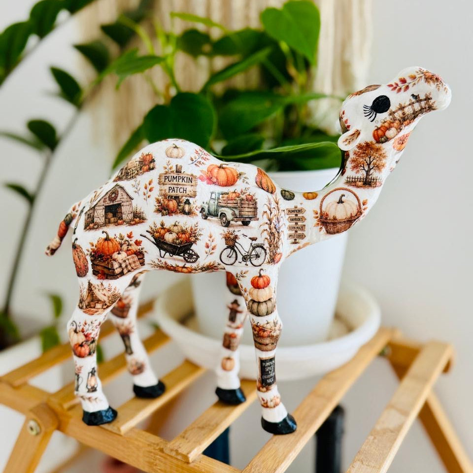 Pumpkin Patch Designer Camel – Handmade Fall & Halloween Decor in Dubai