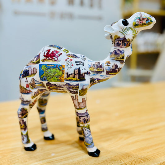 Handmade Wales Theme Camel – Welsh Souvenir Gift from Dubai
