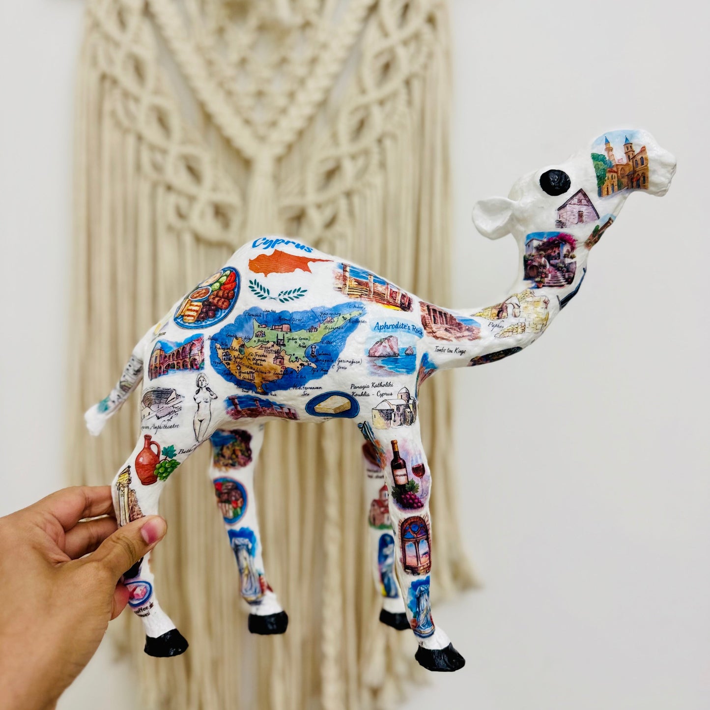 Handcrafted Cyprus Travel Souvenir Camel | Personalized Cyprus Landmark Gift