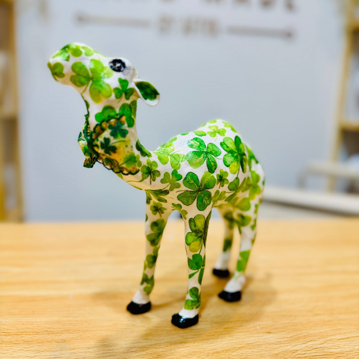 Handcrafted St. Patrick's Day Camel | Lucky Shamrock Camel Decoration & Irish Gift
