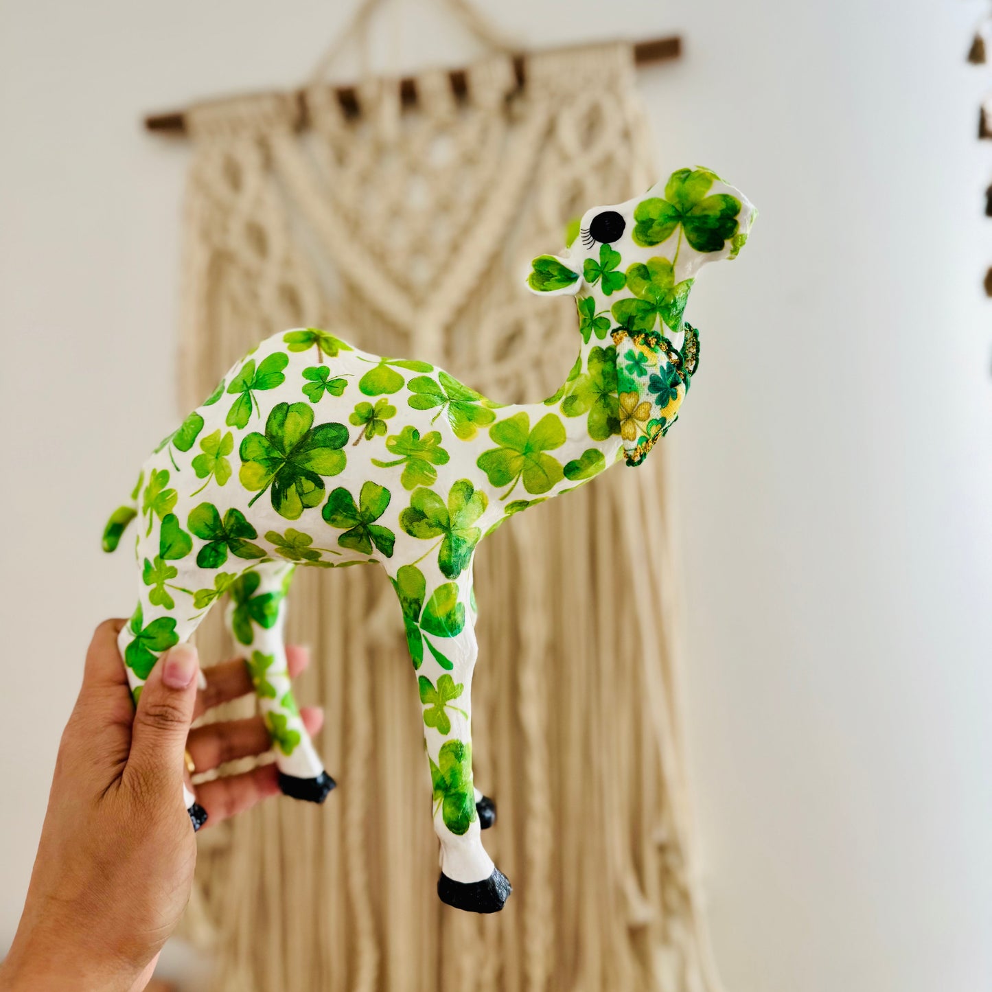 Handcrafted St. Patrick's Day Camel | Lucky Shamrock Camel Decoration & Irish Gift