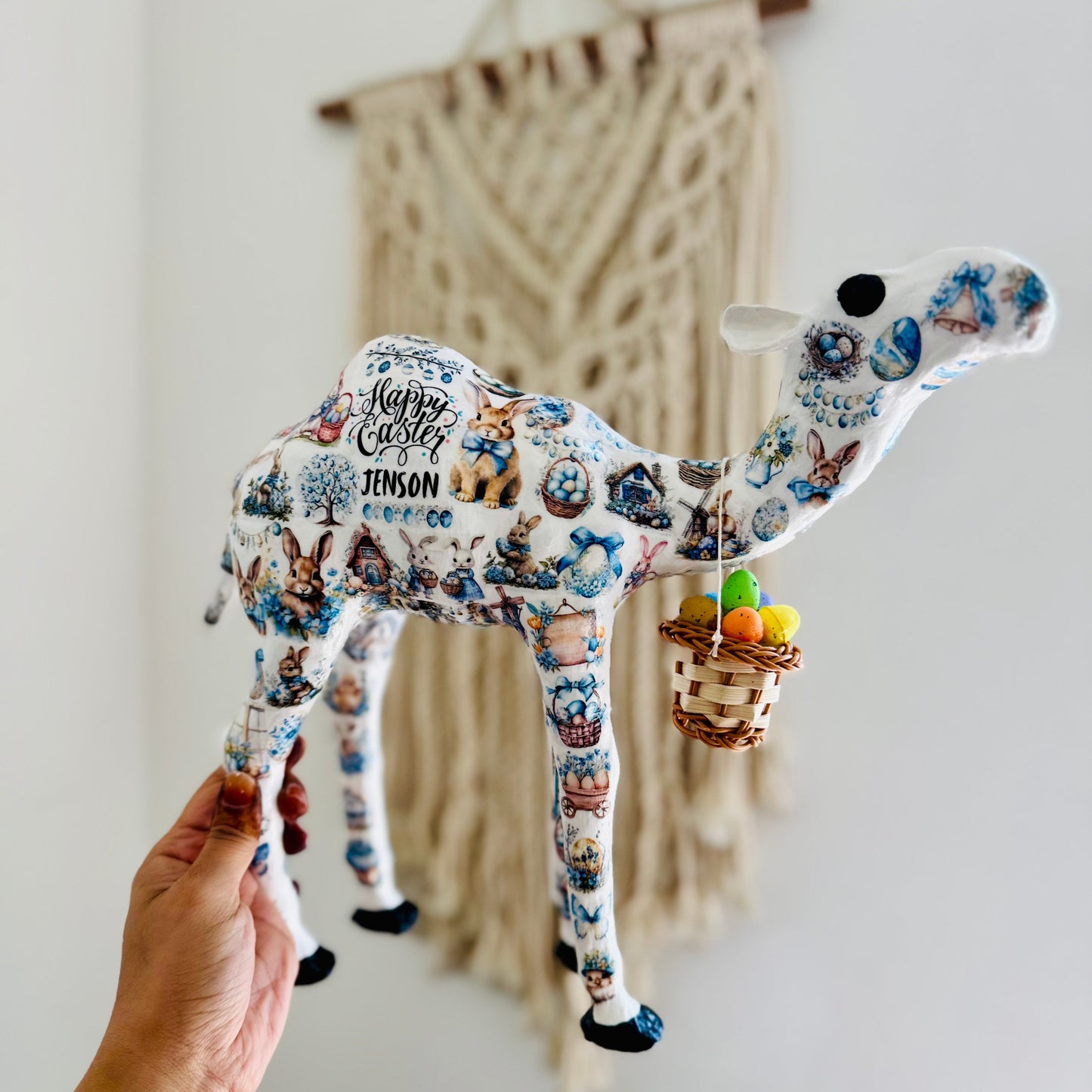 Handcrafted Easter Camel | Easter Egg Basket Camel Decoration & Personalized Easter Gift