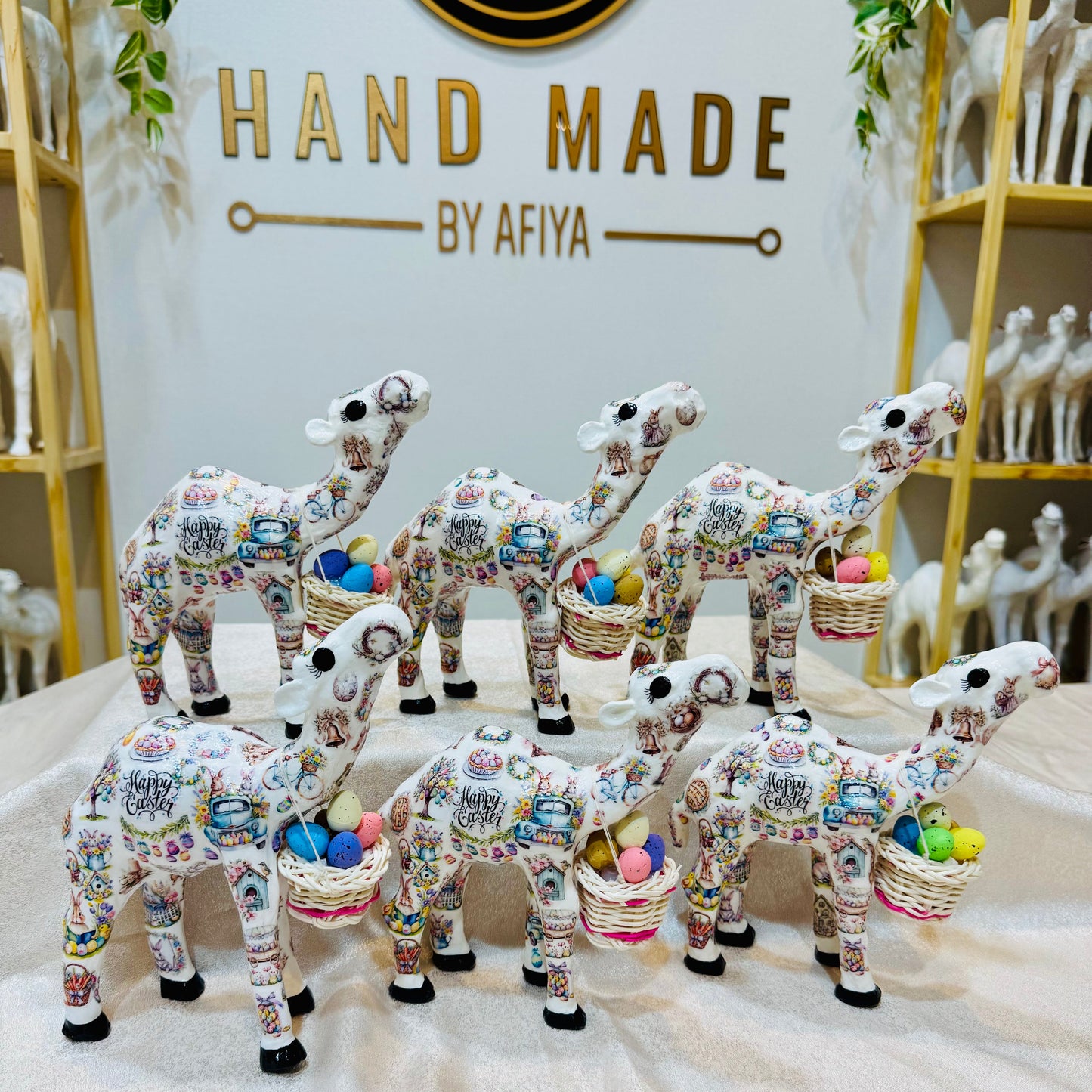 Handcrafted Easter Camel | Easter Egg Basket Camel Decoration & Personalized Easter Gift