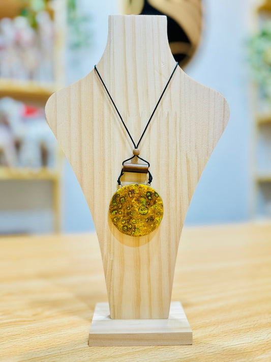 Hand painted clay Pendant Ornament #6 Abstract