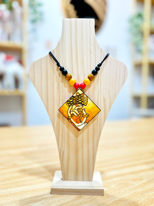 Hand painted Bamboo Pendant Ornament #15 Rhythm