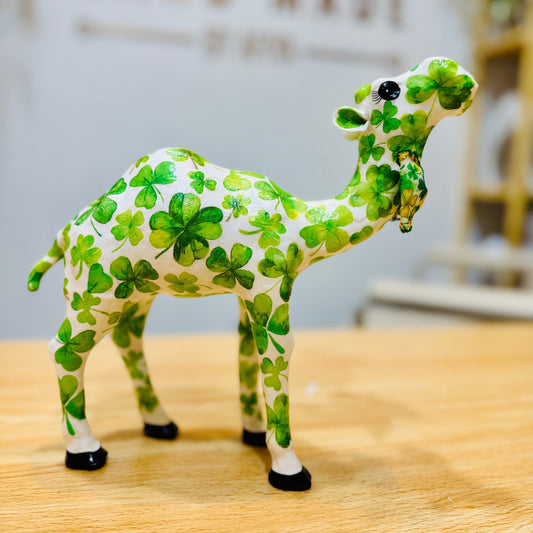 Handcrafted St. Patrick's Day Camel | Lucky Shamrock Camel Decoration & Irish Gift