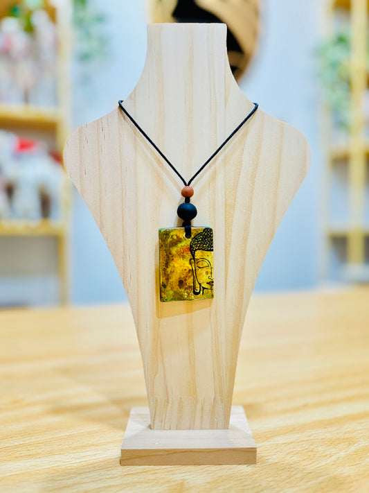 Hand painted clay Pendant Ornament #4 Budha