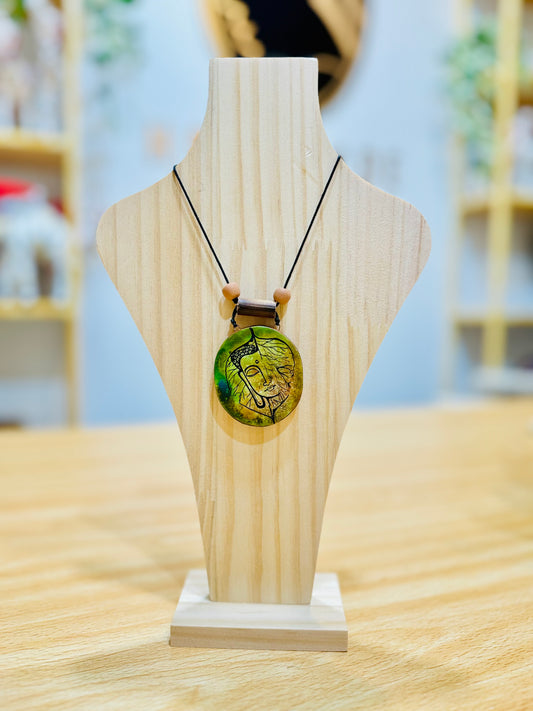 Hand painted clay Pendant Ornament #5 Budha