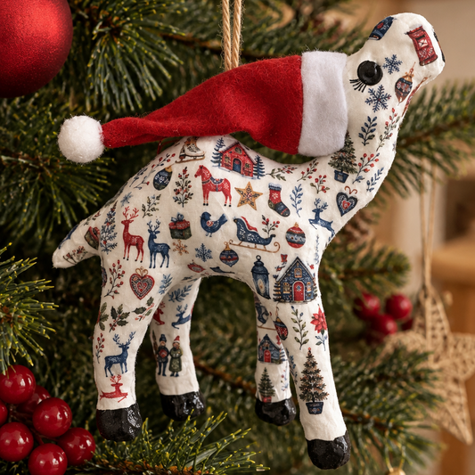 Handmade Scandinavian Christmas Camel Ornament | Nordic Folk Art