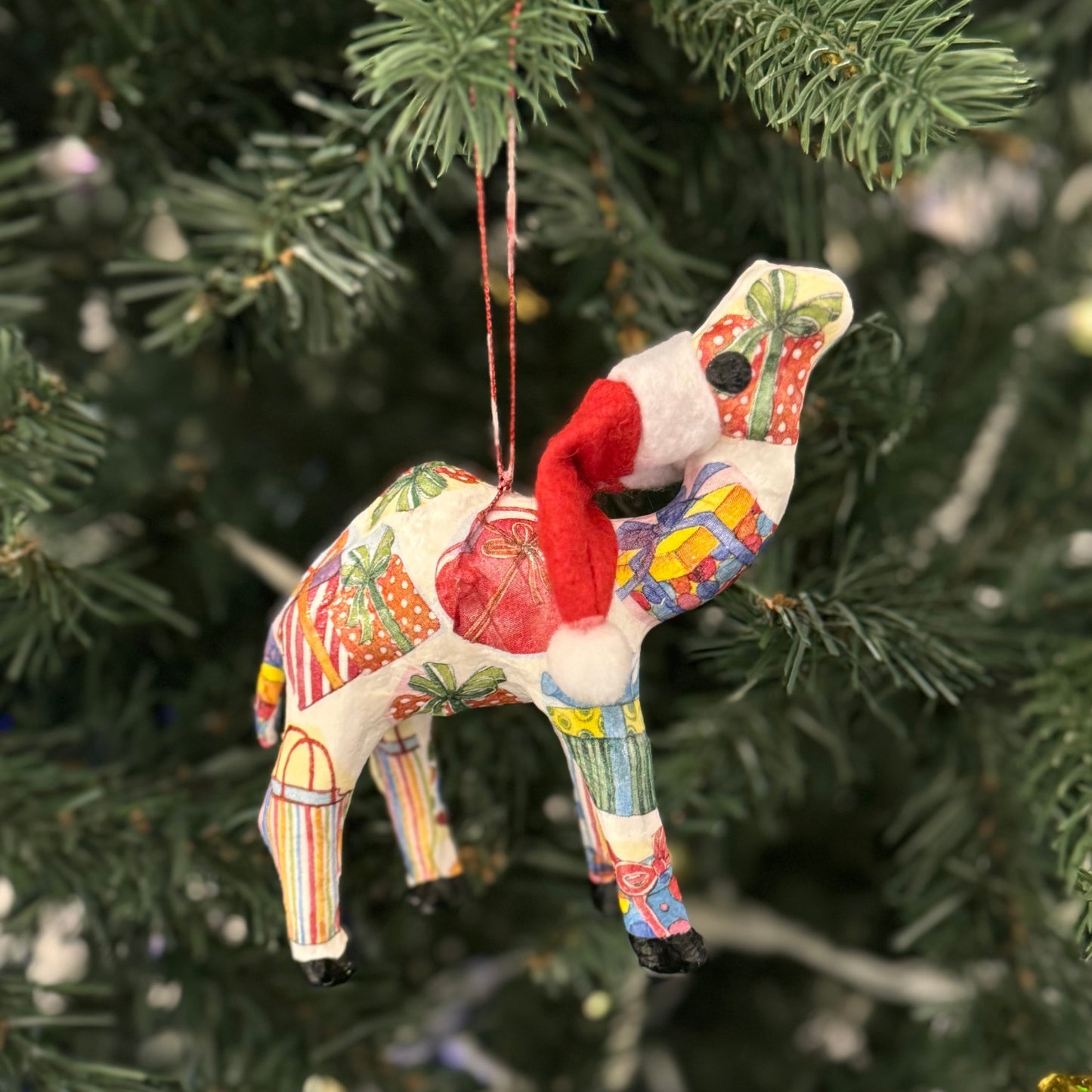 Handcrafted Christmas Santa Camel Ornament with Gift Boxes - Unique Souvenir & Gift