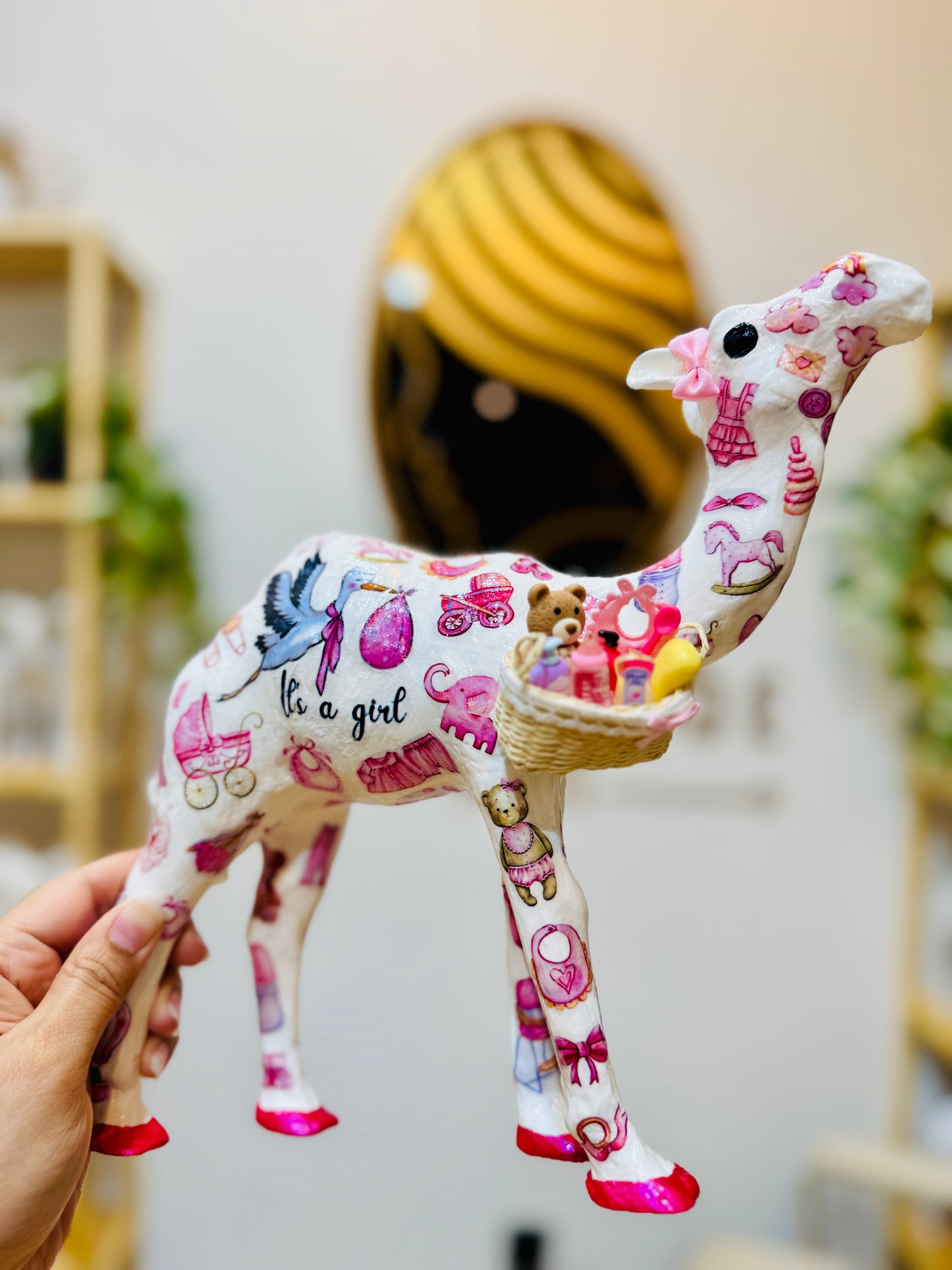 Handcrafted Baby Shower Camel | Personalized Baby Boy & Baby Girl Keepsake Gift