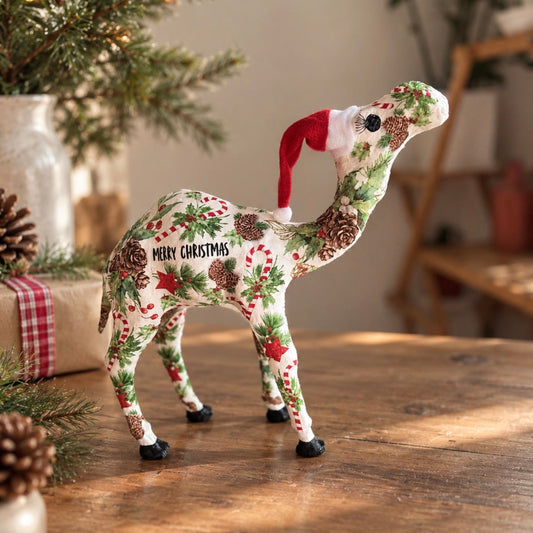 Handmade Camel with Christmas Candy Canes and Stars - Christmas Decoration & Gift