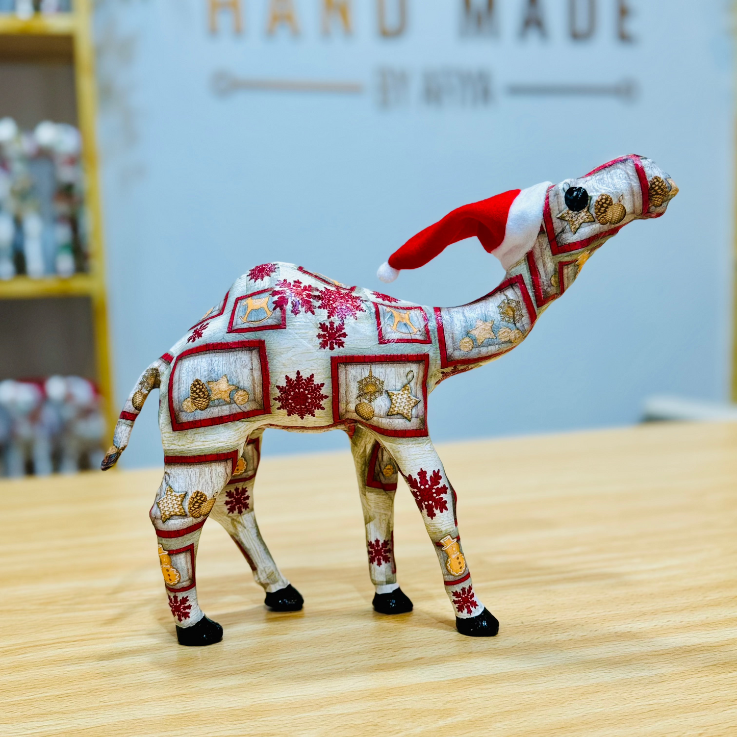 Handcrafted Christmas Camel with The Secret View - Holiday Decoration & Gift