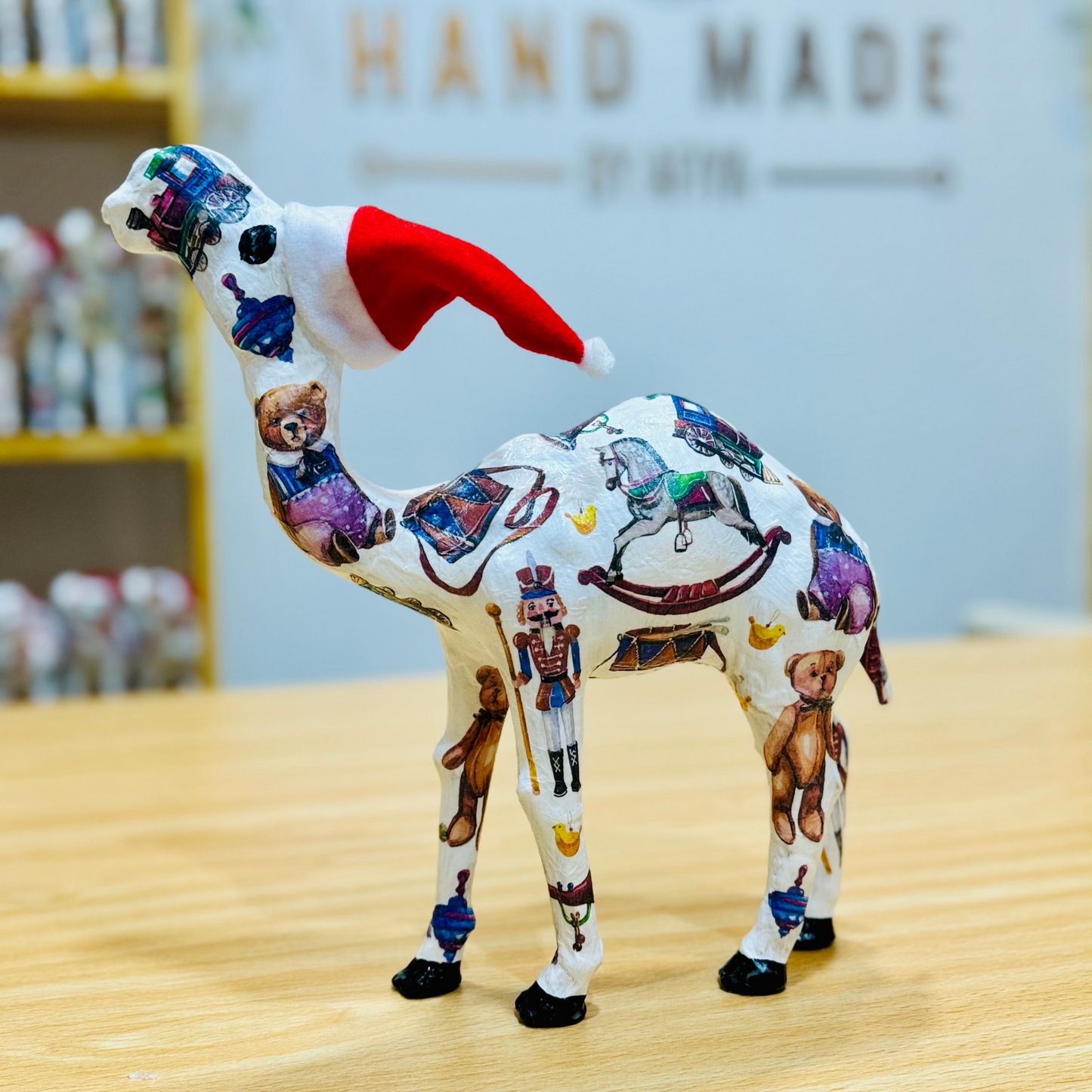 Handcrafted Christmas Camel with Retro Toys - Holiday Decoration & Gift