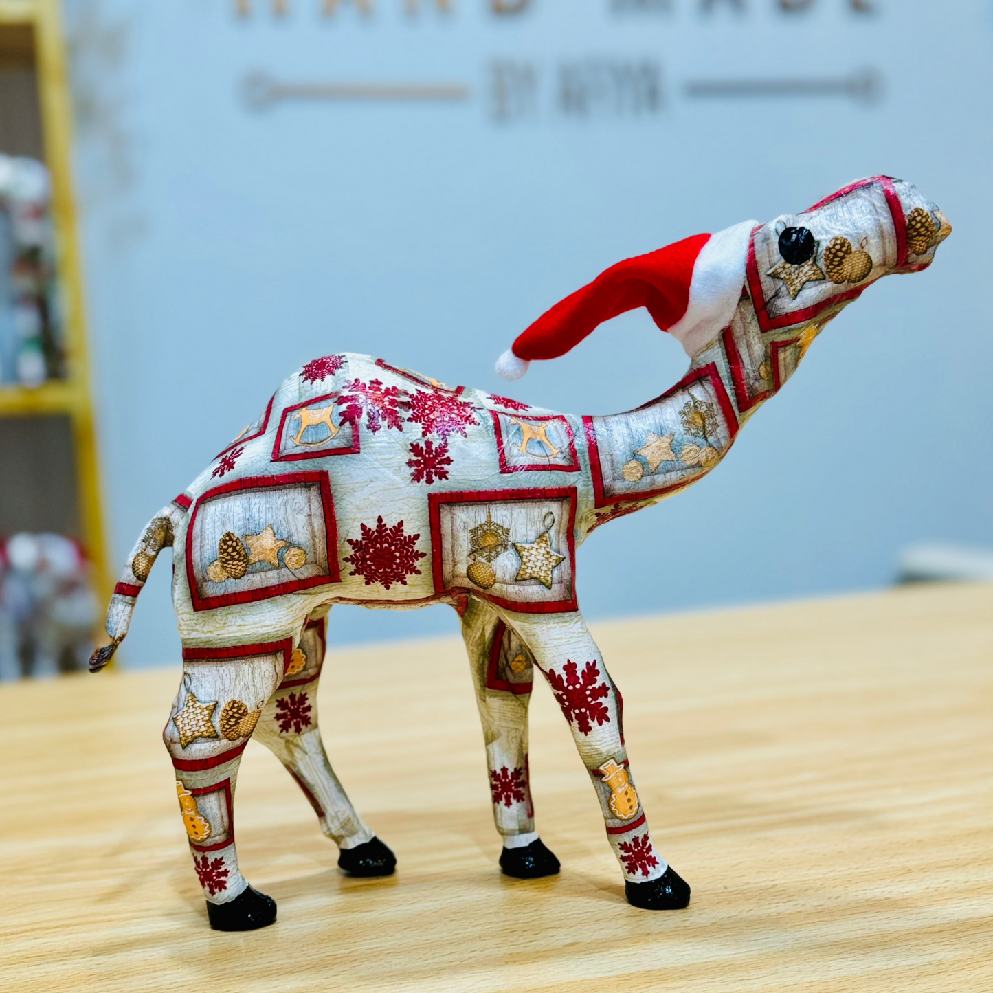 Handcrafted Christmas Camel with The Secret View - Holiday Decoration & Gift