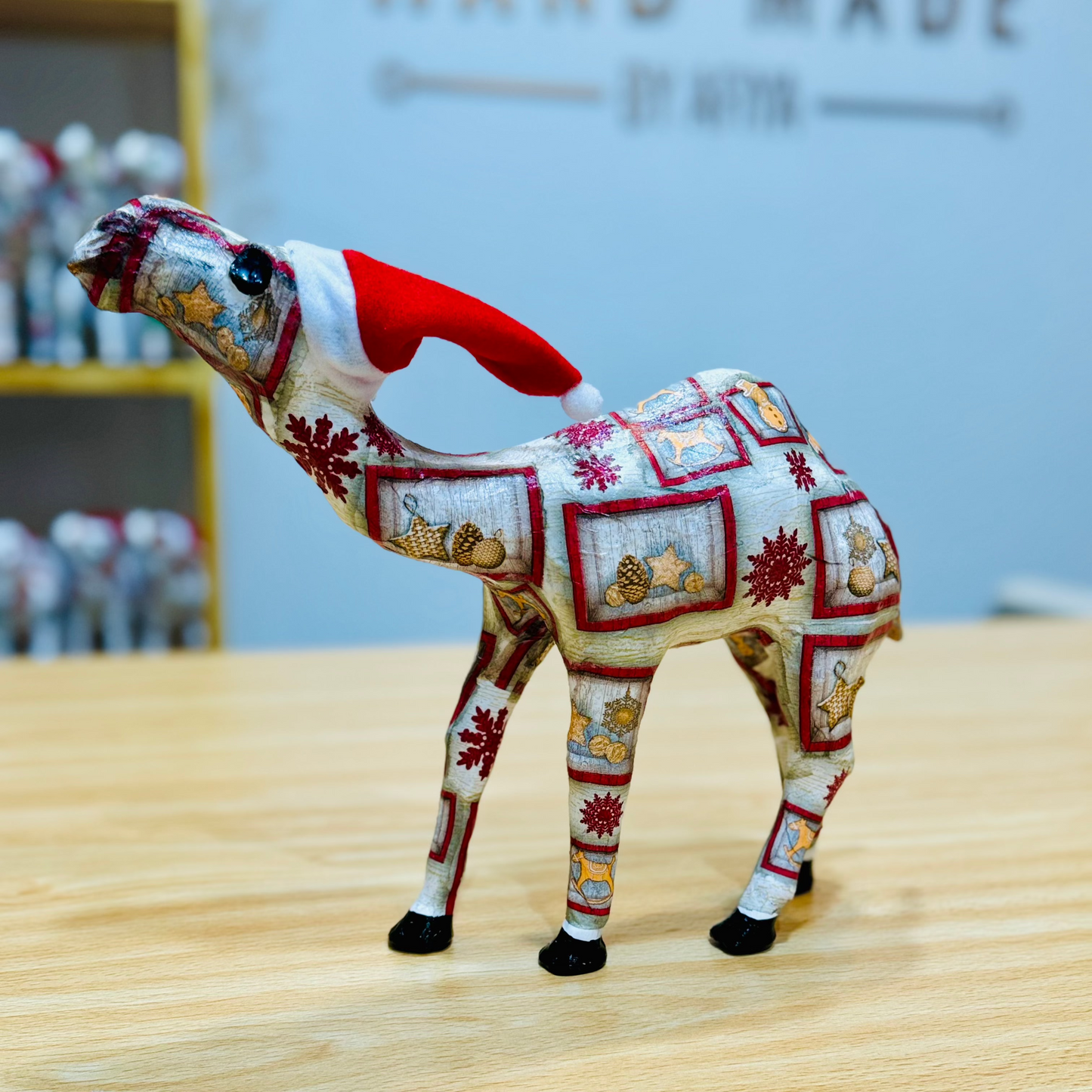 Handcrafted Christmas Camel with The Secret View - Holiday Decoration & Gift