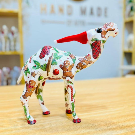 Handmade Camel with Gingerbread Man and Christmas Mittens - Christmas Decoration & Gift