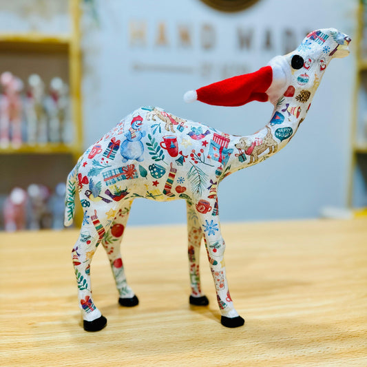 Handcrafted Camel with Winter Fun in Christmas Mood - Christmas Decoration & Gift